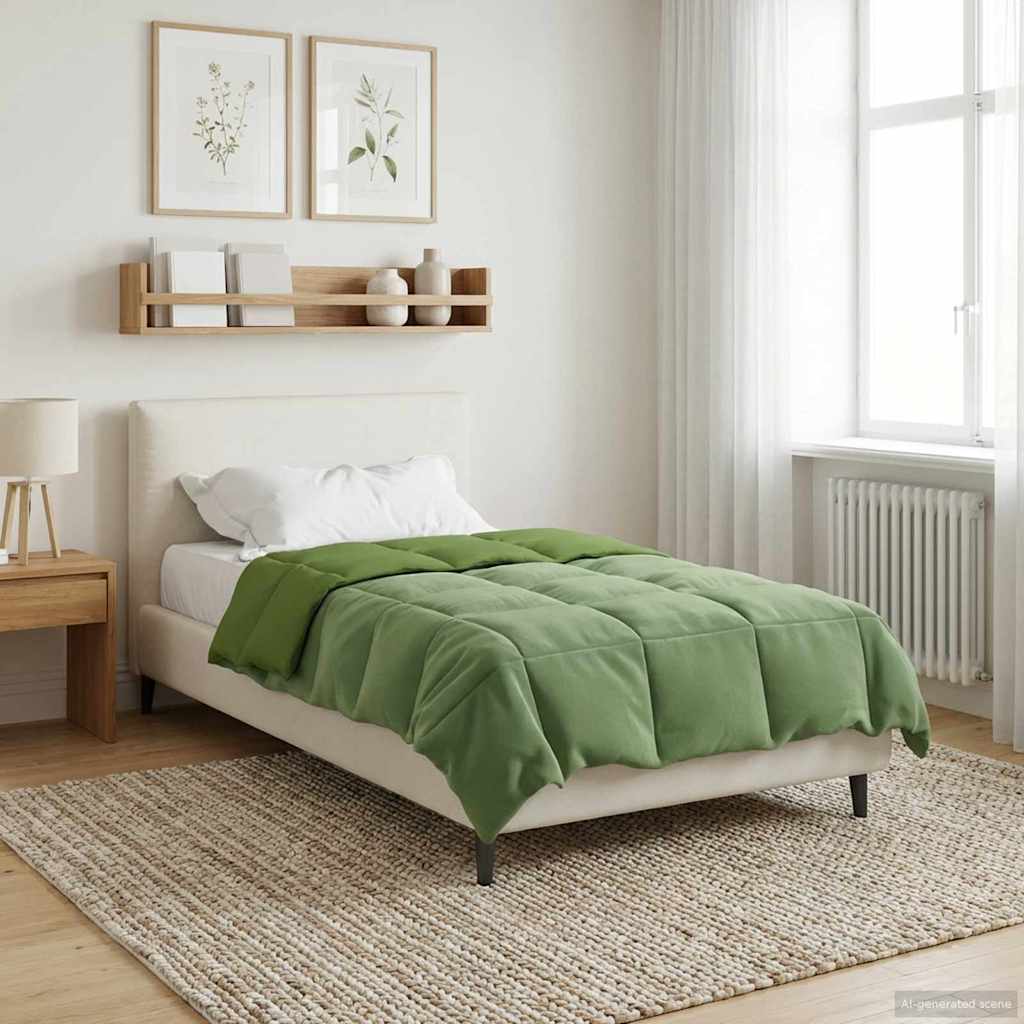 Duvet de ano inteiro colchonete verde 135 x 220 cm microfibra