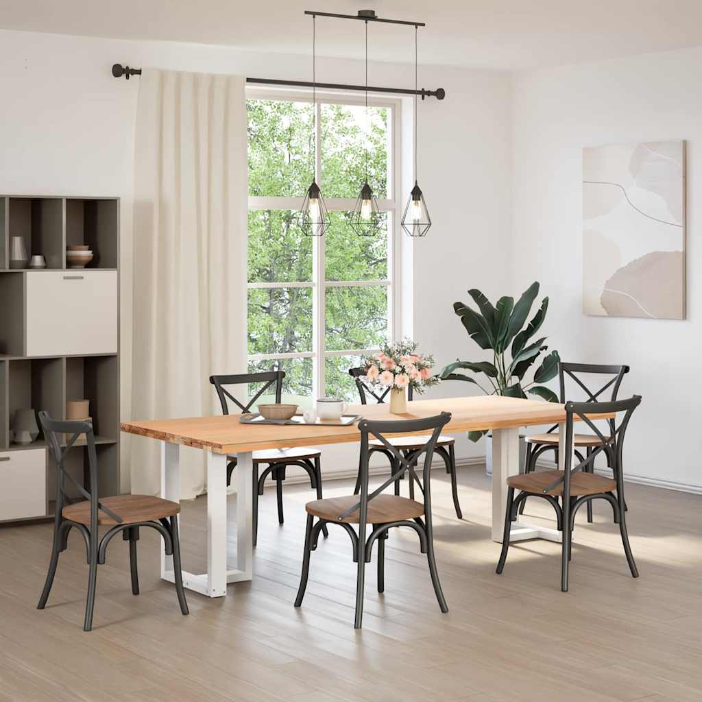 Pés para mesa de jantar em forma de t, 2 peças, branco, 60x35x(72-73) cm, aço