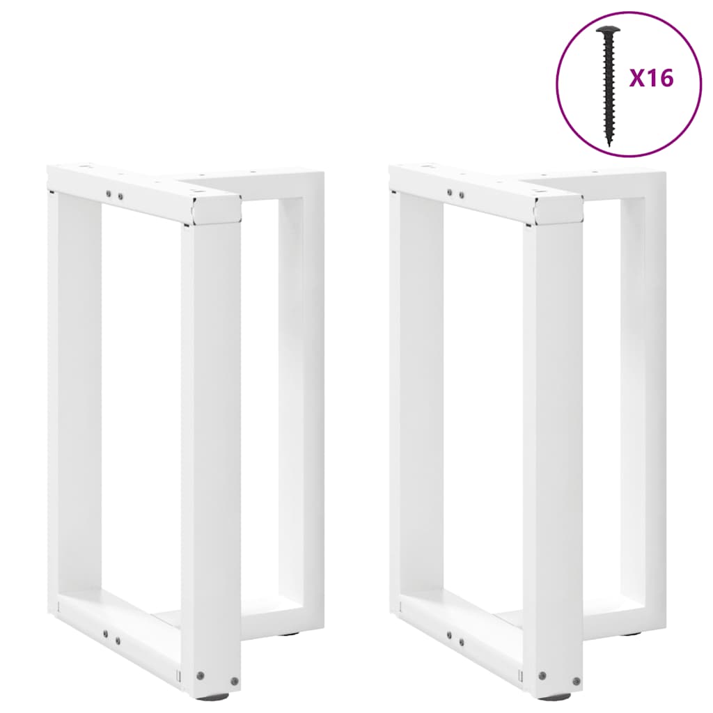 Pés para mesa de jantar em forma de t, 2 peças, branco, 60x35x(72-73) cm, aço