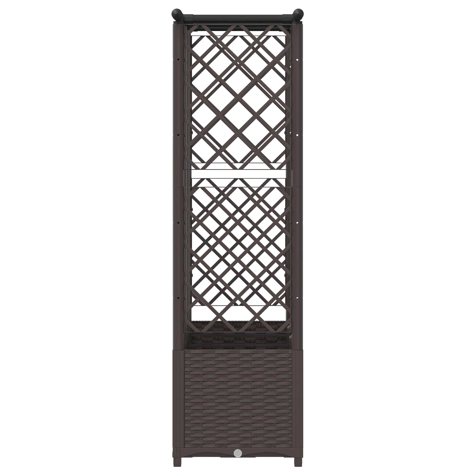 Cama elevada com treliça e telhado castanho 163,5 x 40 x 136 cm