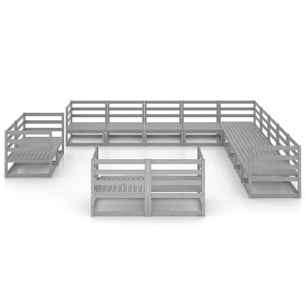 13 Pcs conjunto lounge de jardim pinho maciço