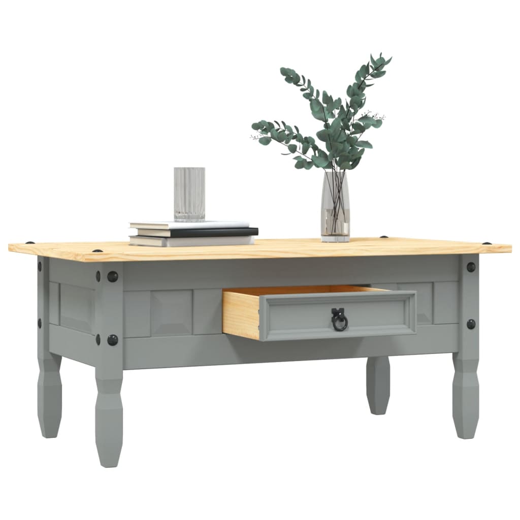 Mesa de centro corona pinho mexicano 100x55x44 cm cinzento