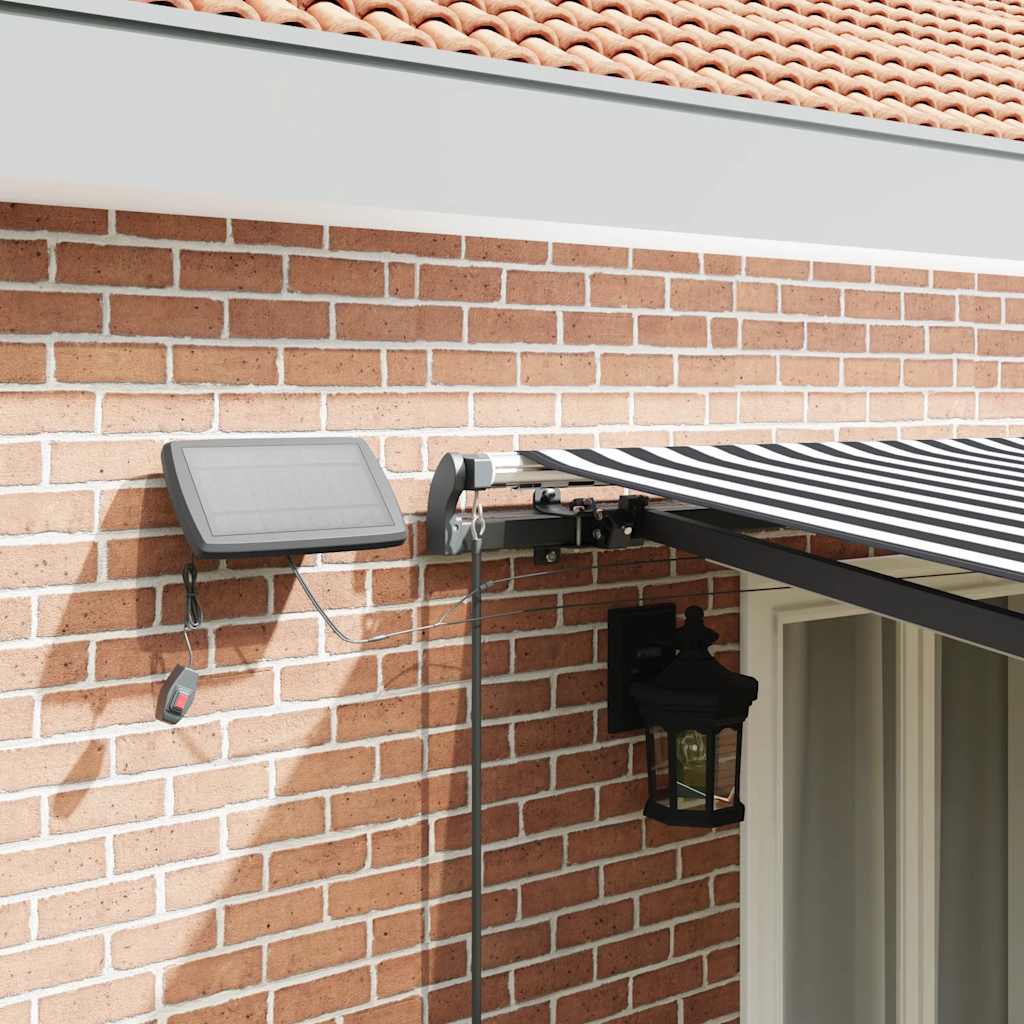 Toldo retrátil manual com luzes leds 500x300cm antracite/branco