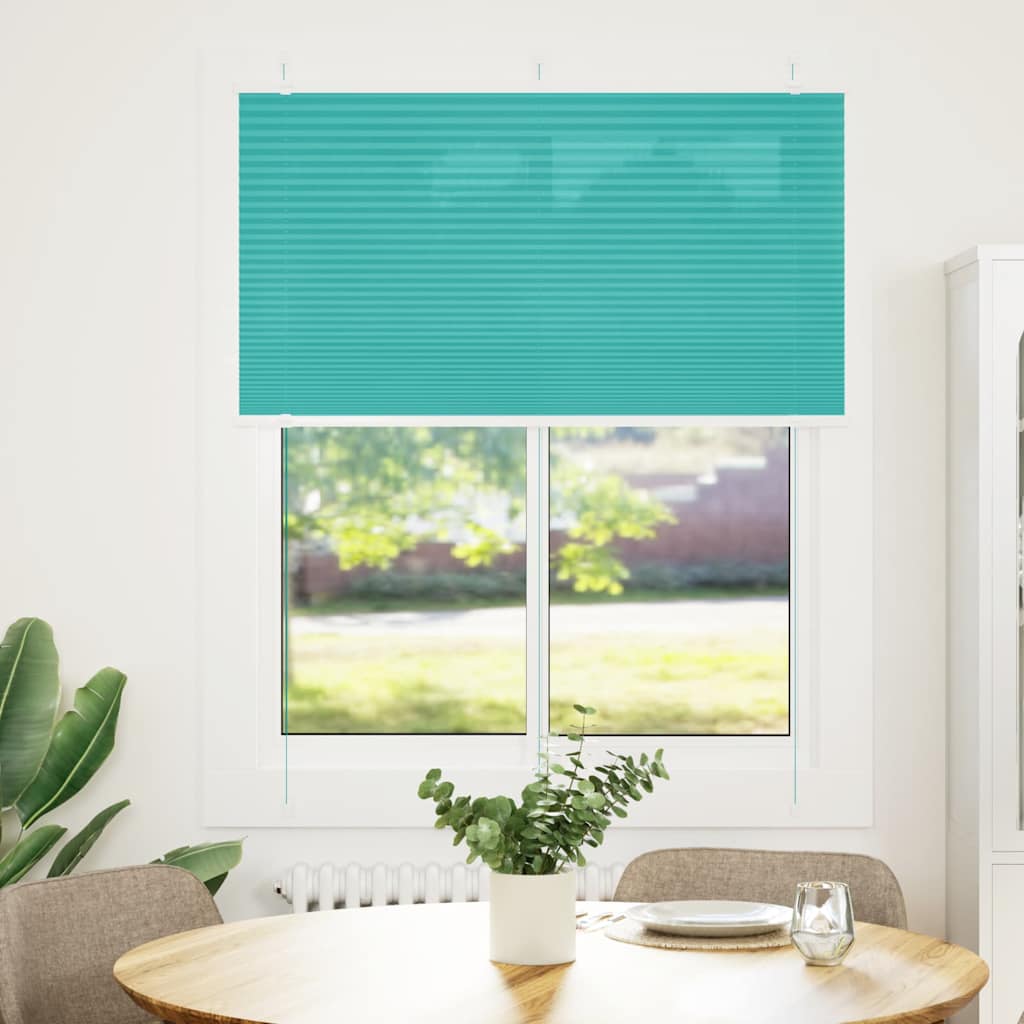 Gasolina verde plissada cega 110x100 cm largura tecido 109,4cm