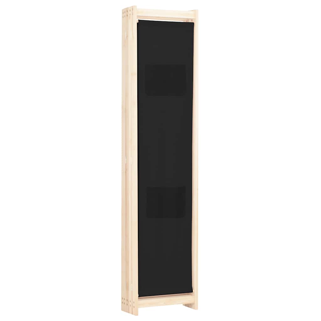 Divisória de quarto com 5 painéis 200x170x4 cm tecido preto