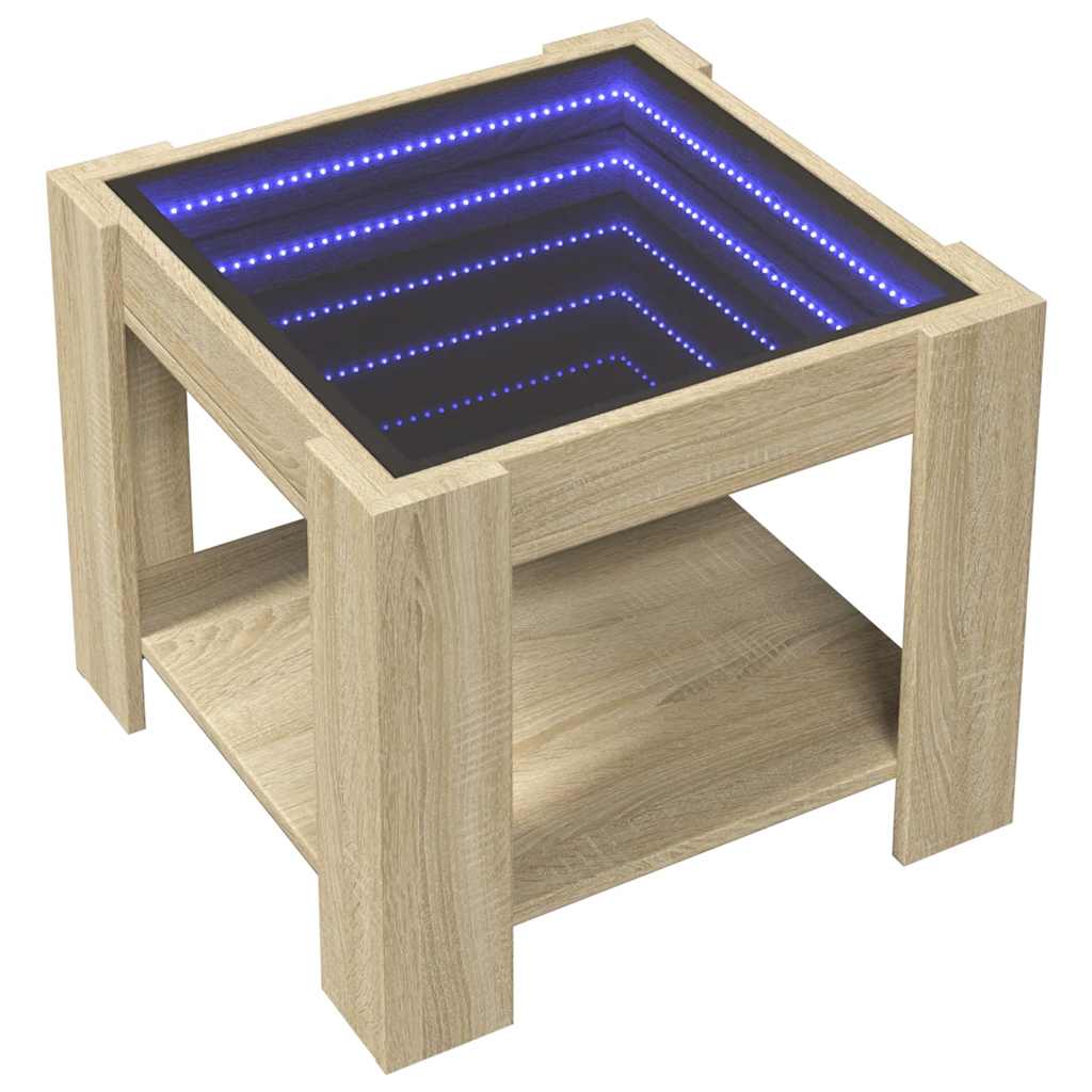 Mesa de centro c/ leds 53x53x45 cm derivados de madeira
