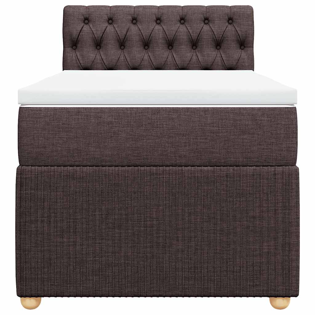 Cama com molas/colchão 90x200 cm tecido castanho-escuro