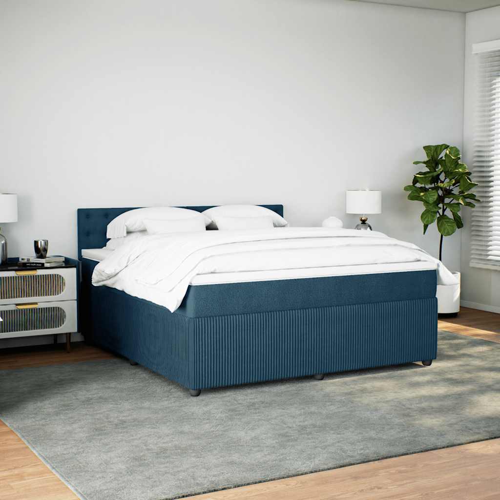 Cama com molas/colchão 180x200 cm veludo azul