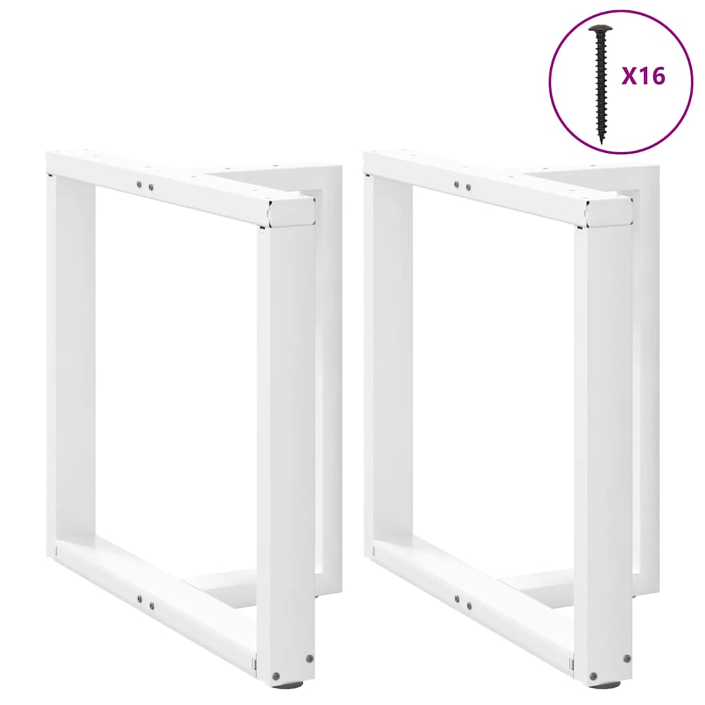 Pés para mesa de jantar em forma de t, 2 peças, branco, 80x35x(72-73) cm, aço