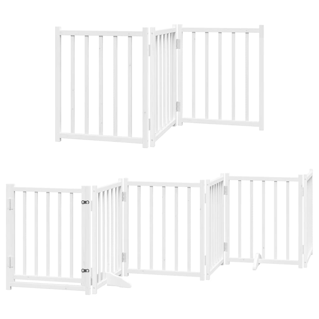 Portão p/ cães com porta dobrável 15 painéis 750cm álamo branco