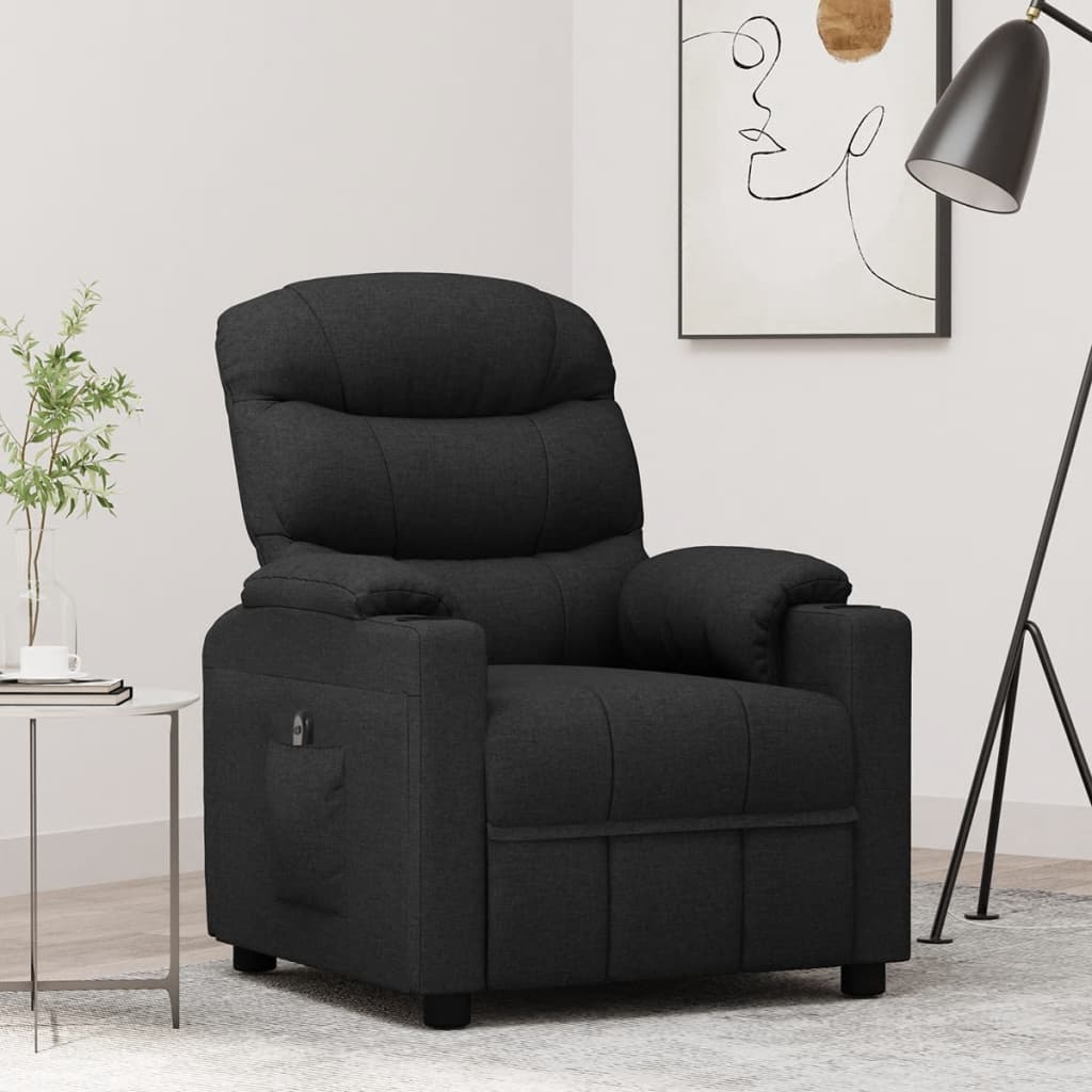 Poltrona elétrica reclinável tecido preto