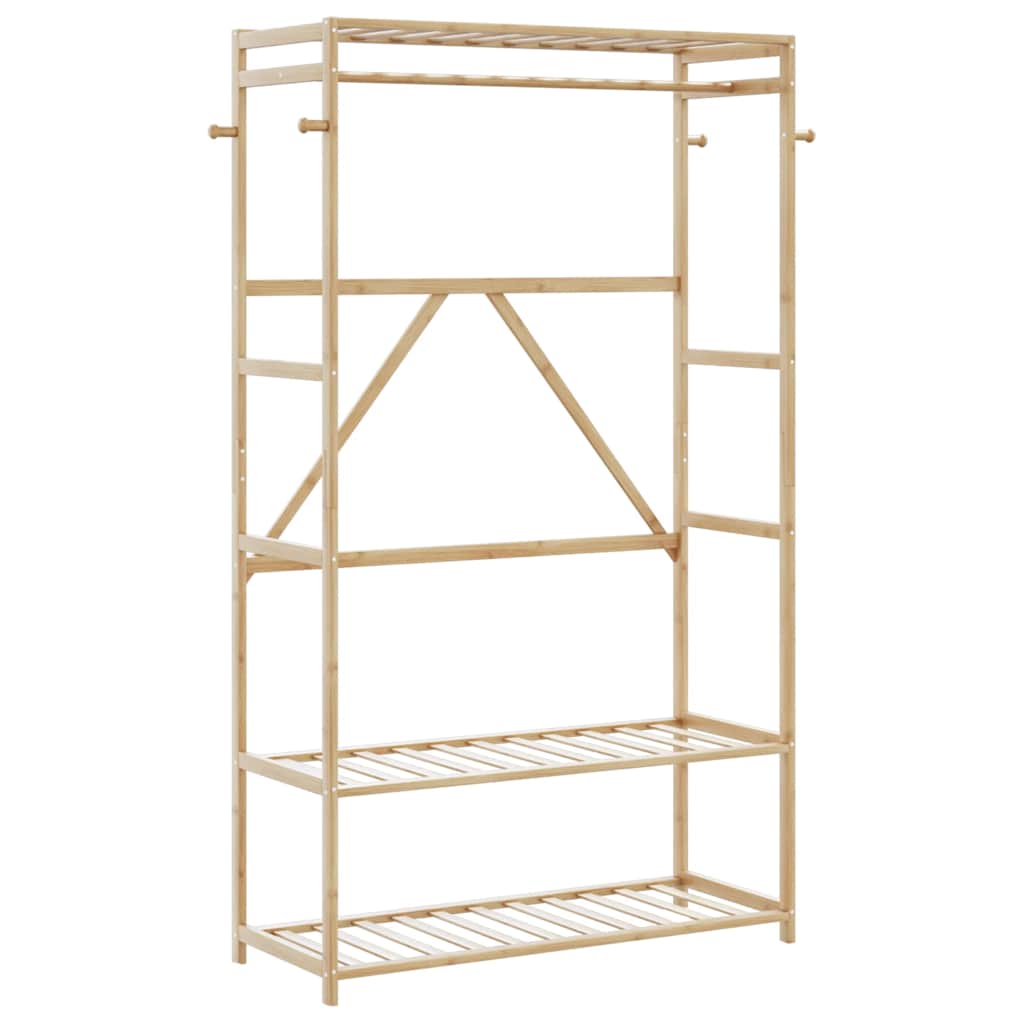 Roupeiro com prateleiras 110x40x175 cm bambu