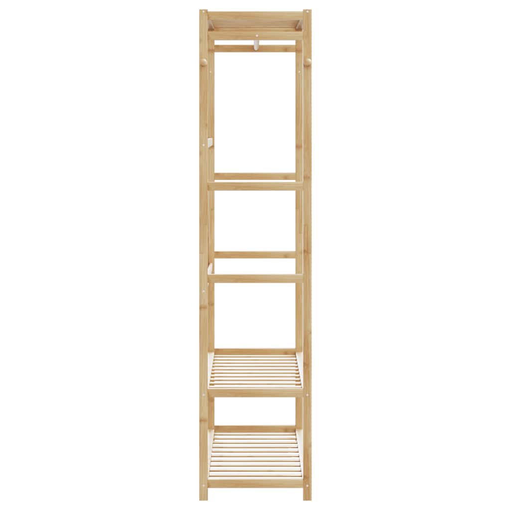 Roupeiro com prateleiras 110x40x175 cm bambu