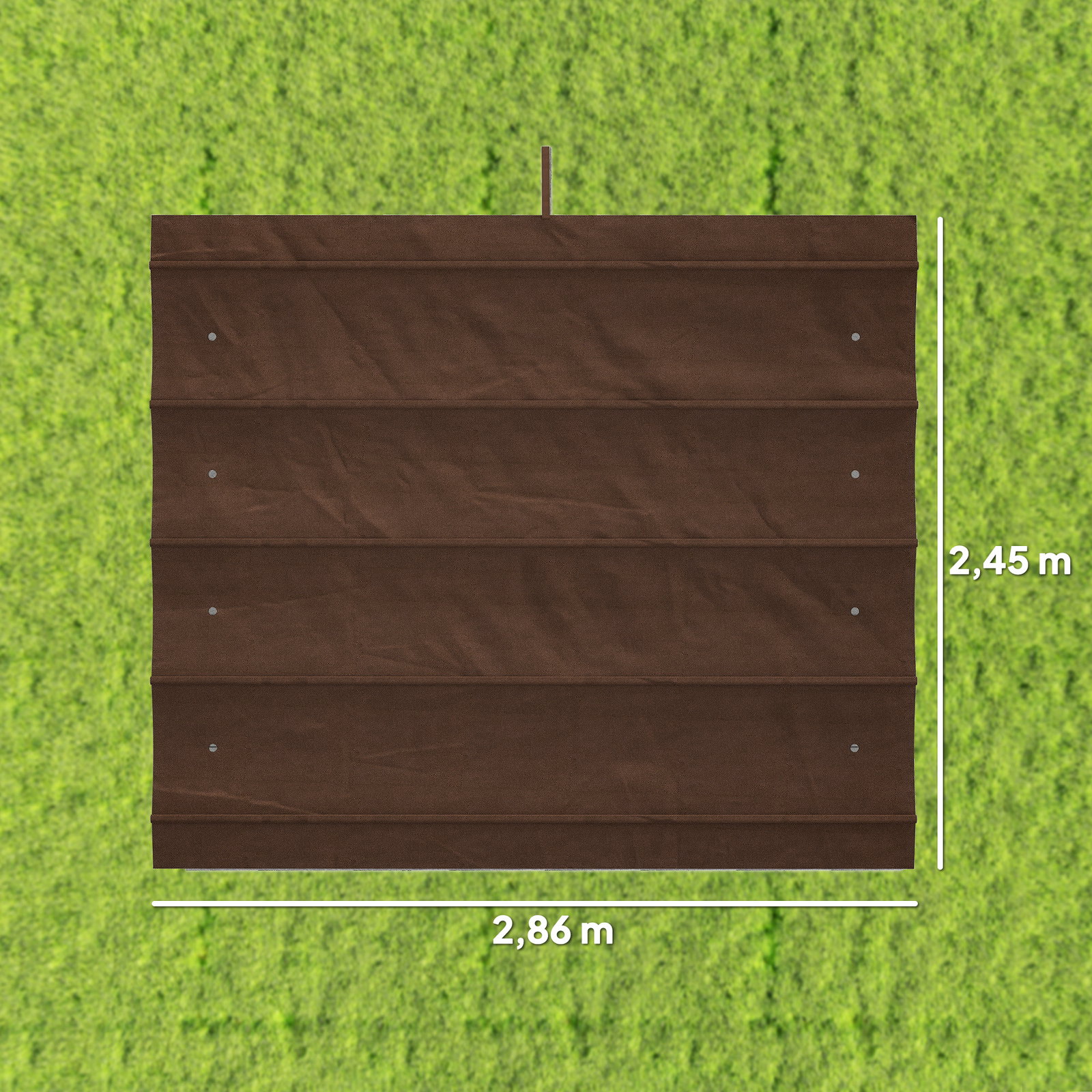 Telhado de reposição retrátil 3x2,5 m para estrutura de 3x2 m tecido apenas para pérgola jardim com 8 orifícios castanho
