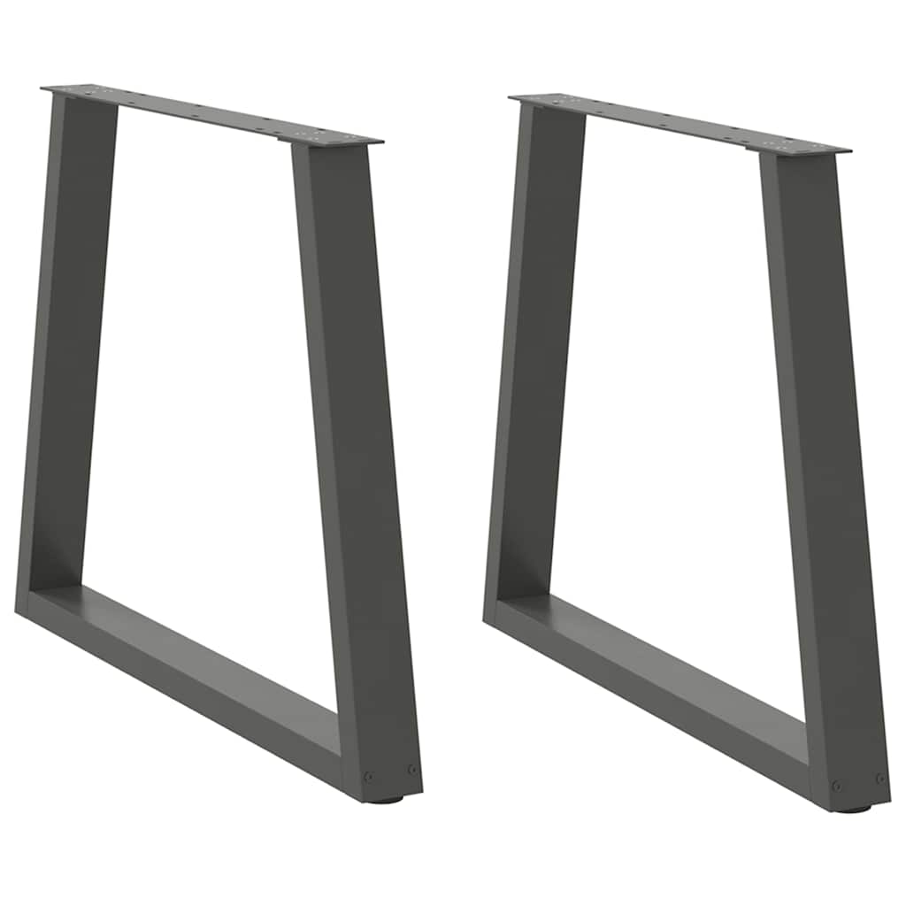 Pés para mesa de jantar em v, 2 peças, antracite, 70x(72-73,3) cm, aço