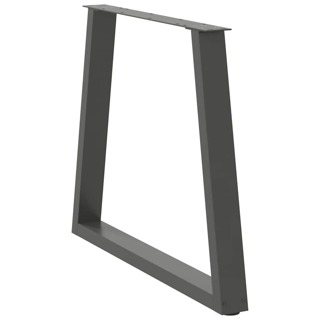 Pés para mesa de jantar em v, 2 peças, antracite, 70x(72-73,3) cm, aço