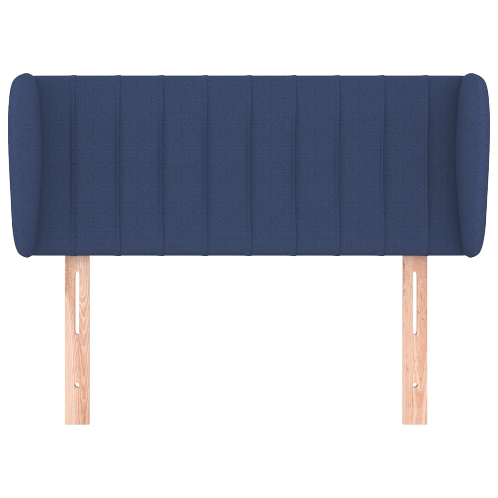 Cabeceira de cama c/ abas tecido 103x23x78/88 cm azul