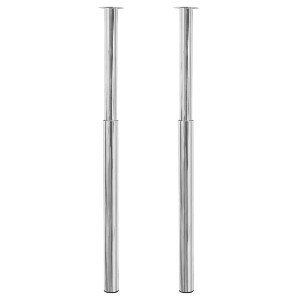 2 Pernas de mesa telescópicas, cromado 710 mm-1100 mm