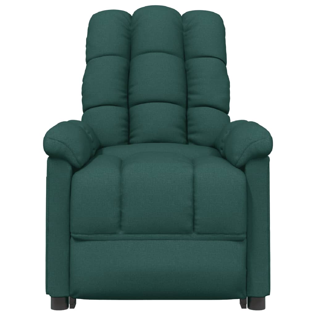 Poltrona de massagens elétrica tecido verde-escuro