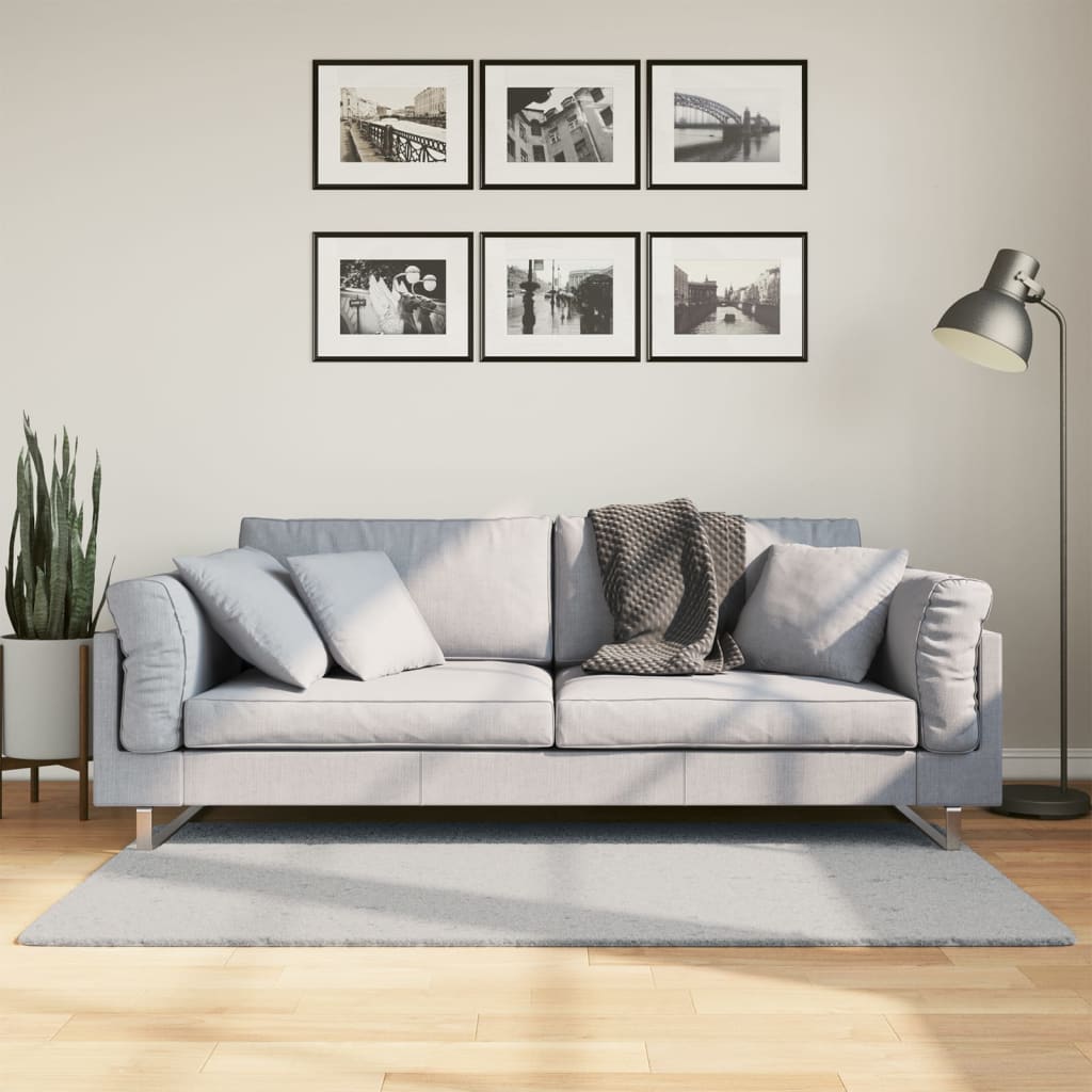 Tapete pelo curto macio e lavável huarte 80x150 cm cinzento