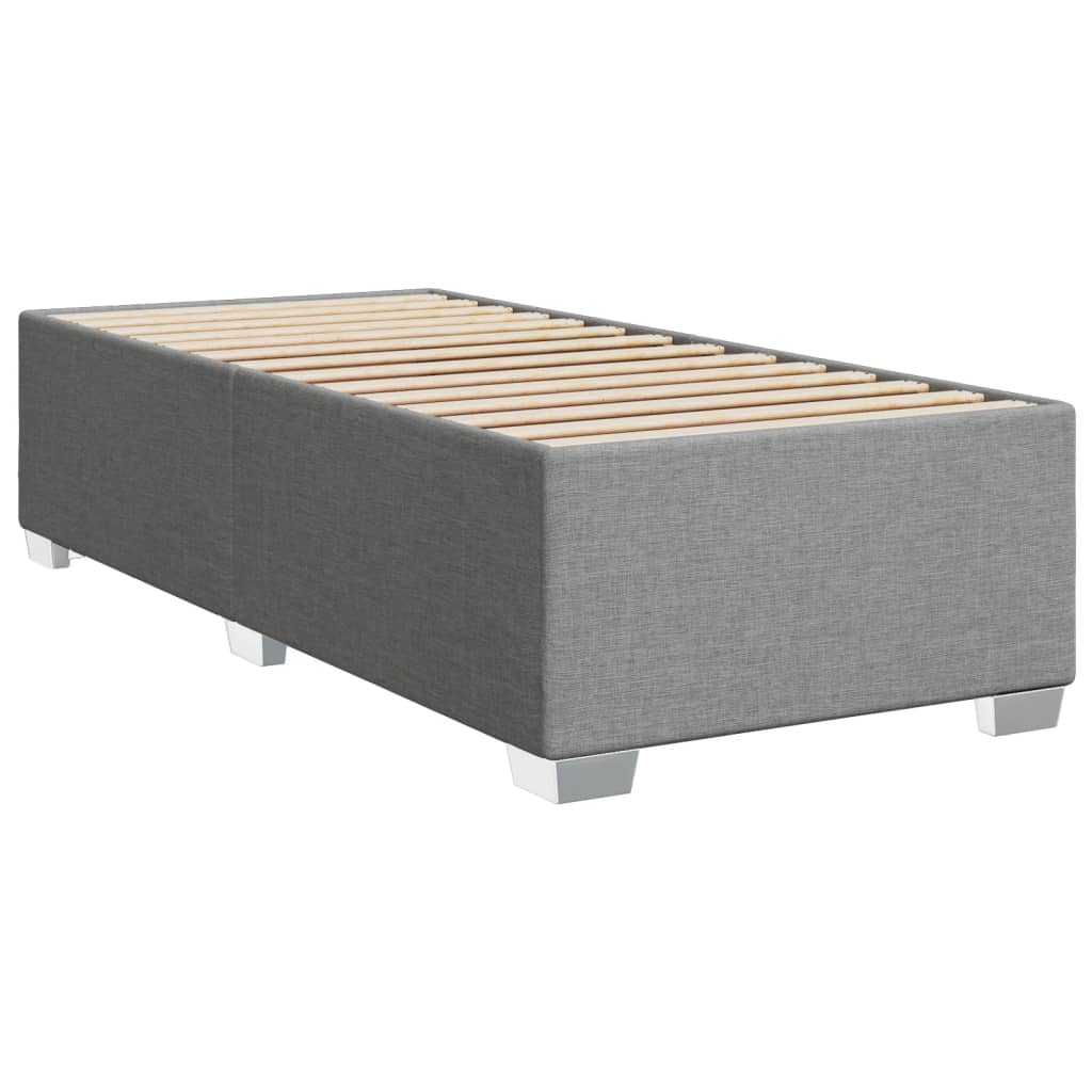 Estrutura de cama sem colchão 80x200 cm tecido cinzento-claro