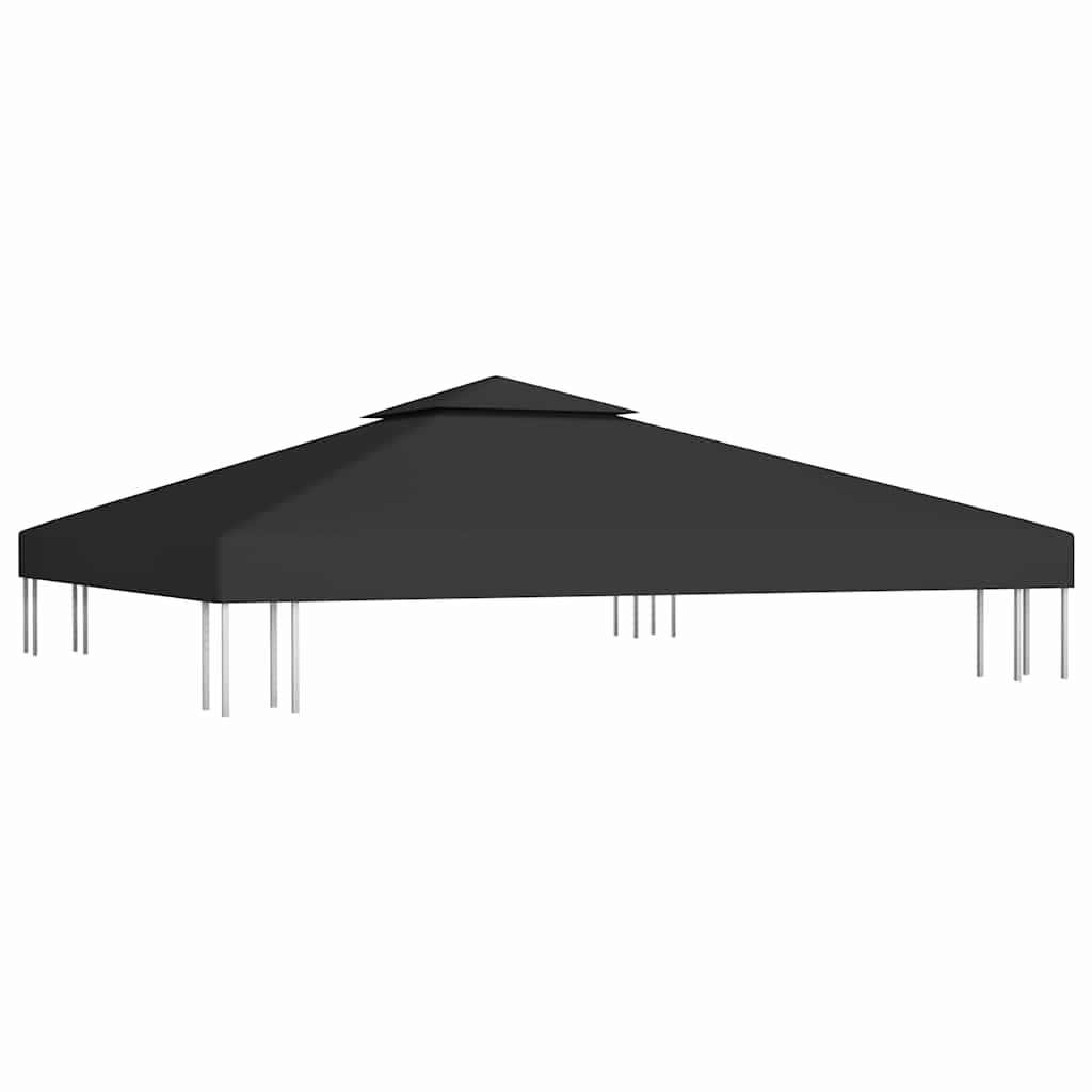 Cobertura de gazebo com 2 camadas 310 g/m² 3x3 m preto