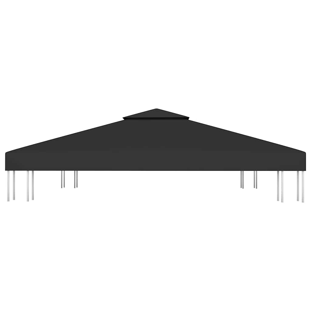 Cobertura de gazebo com 2 camadas 310 g/m² 3x3 m preto