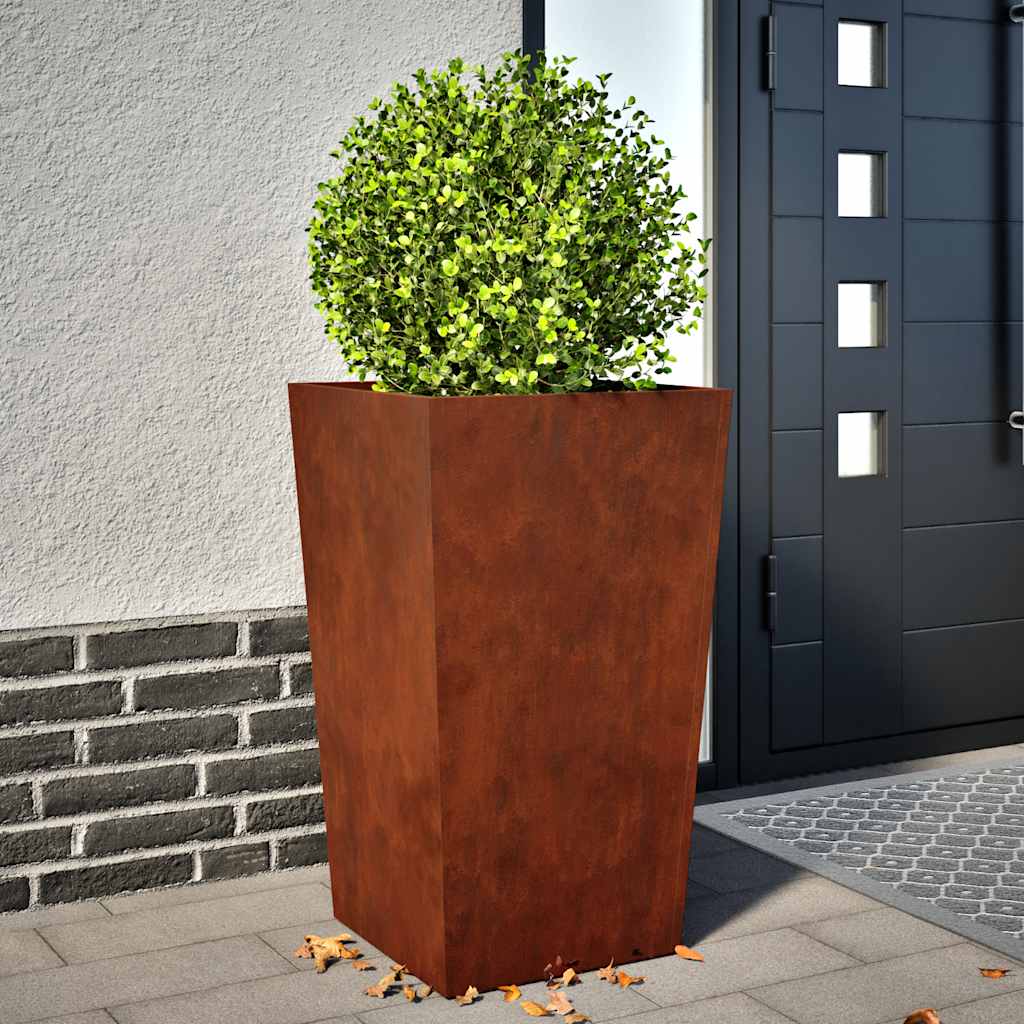 Garden planter 45x45x75 cm aço resistente às intempéries