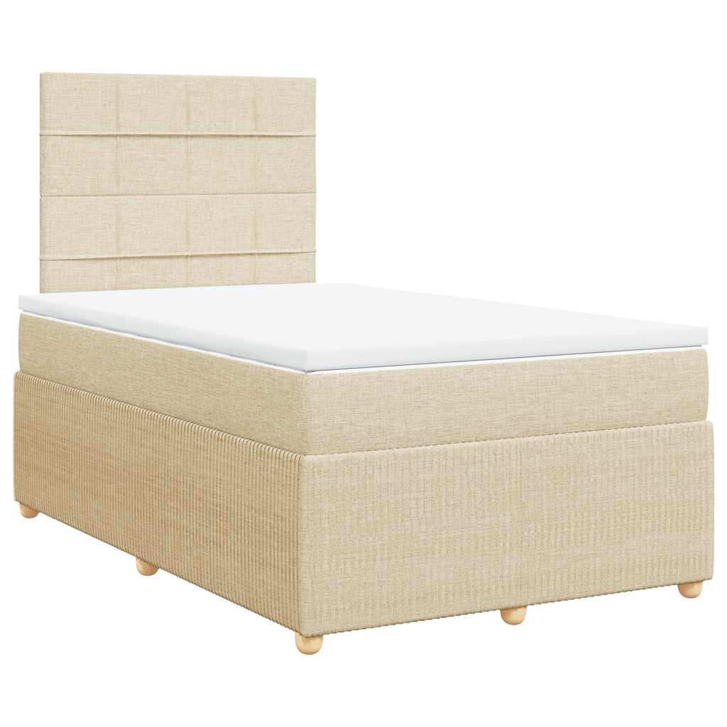 Cama com molas/colchão 120x200 cm tecido cor creme