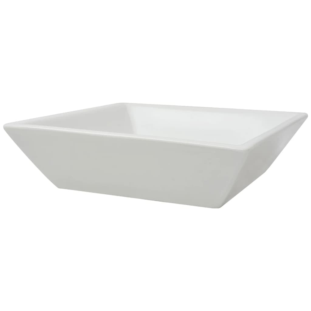 Lavatório quadrado branco cerâmica 41,5x41,5x12 cm