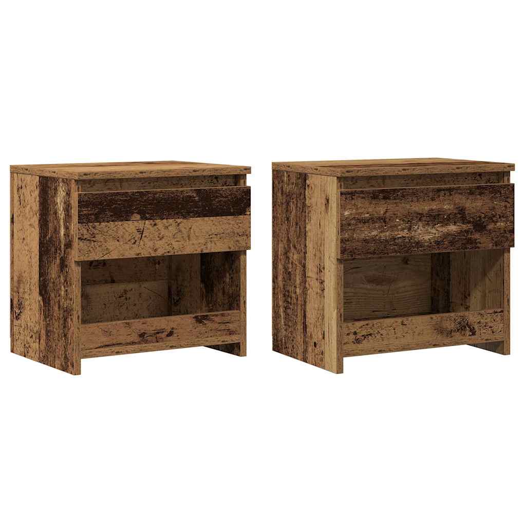 Mesas de cabeceira 2pcs 40x30x39cm deriv. madeira madeira velha