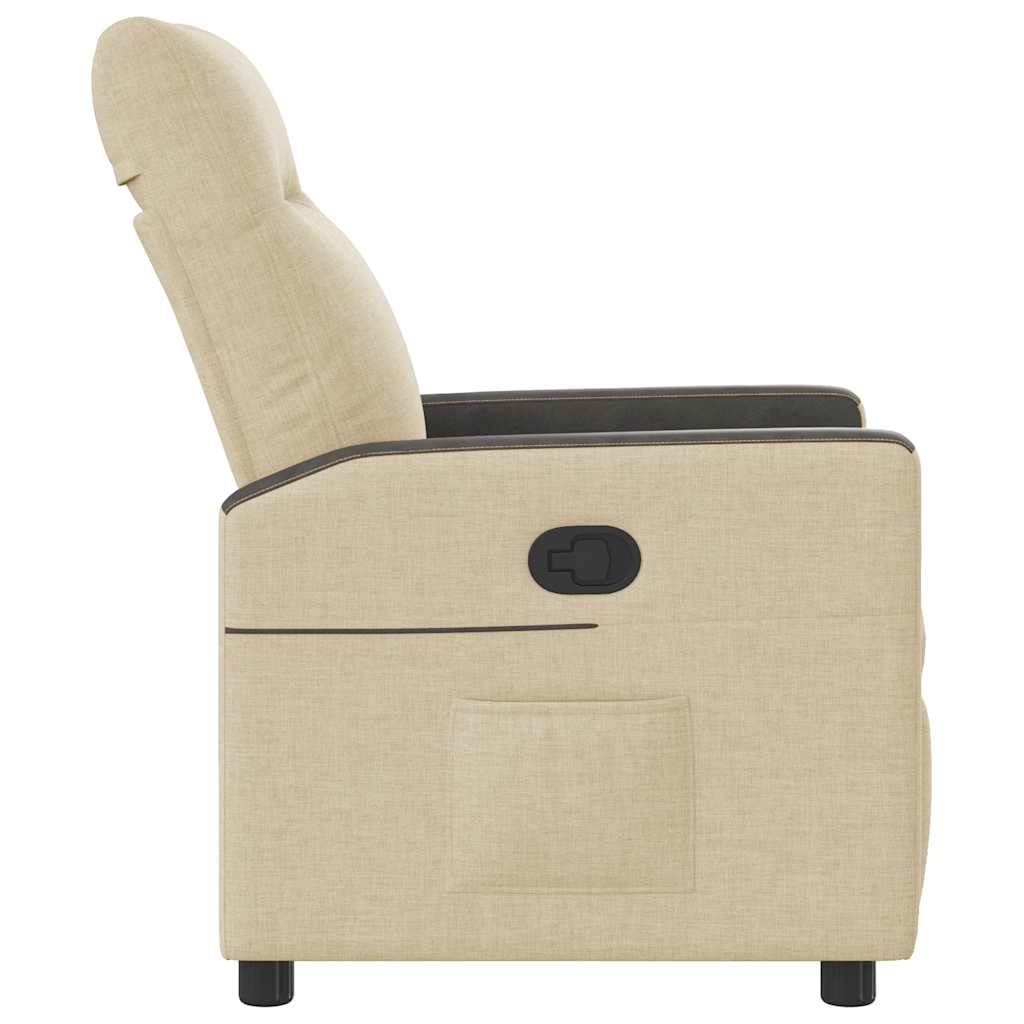 Poltrona reclinável tecido cor creme