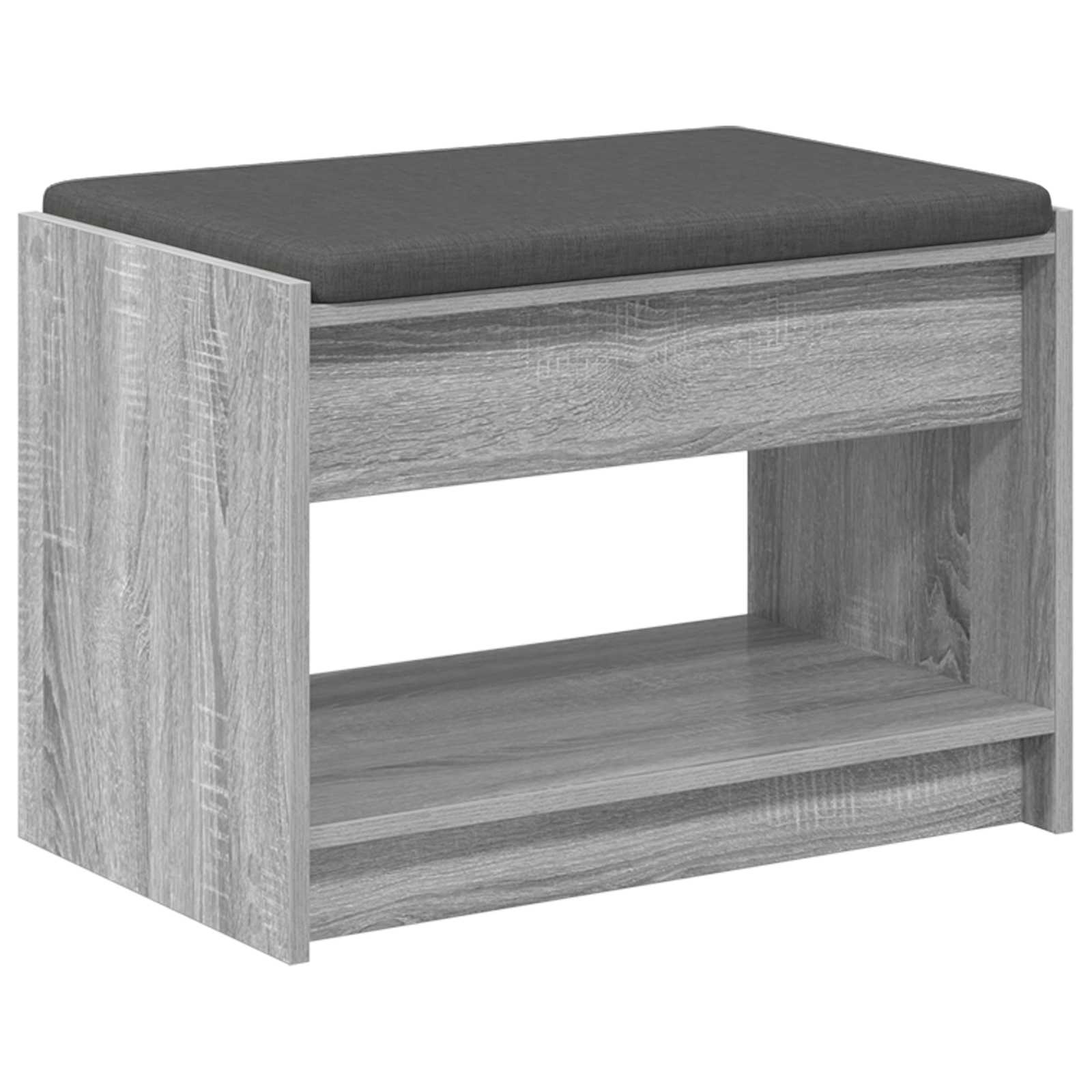 Banco de hall com almofada sonoma cinza 63 x 38 x 45 cm
