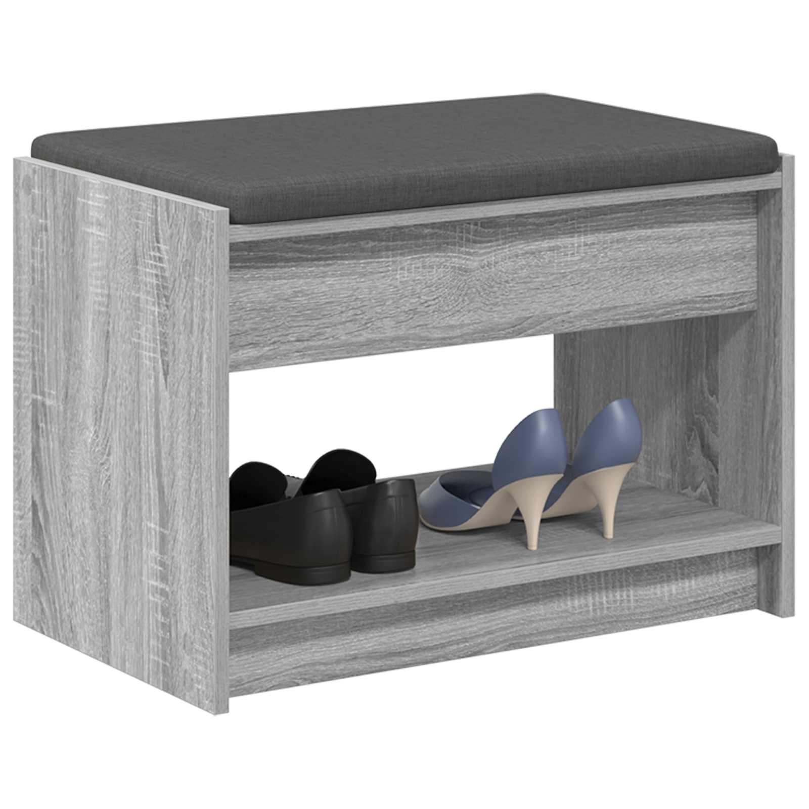 Banco de hall com almofada sonoma cinza 63 x 38 x 45 cm