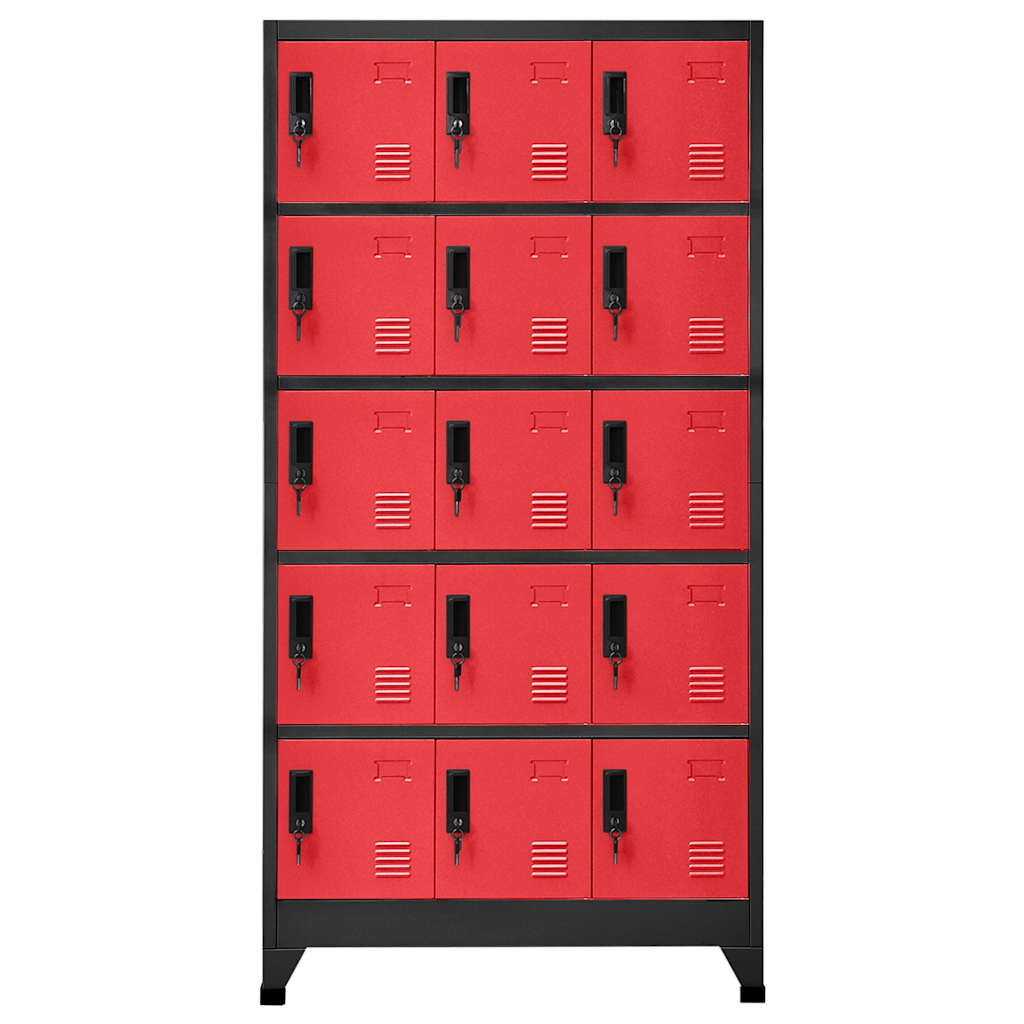 Cacifo 90x40x180 cm aço antracite e vermelho