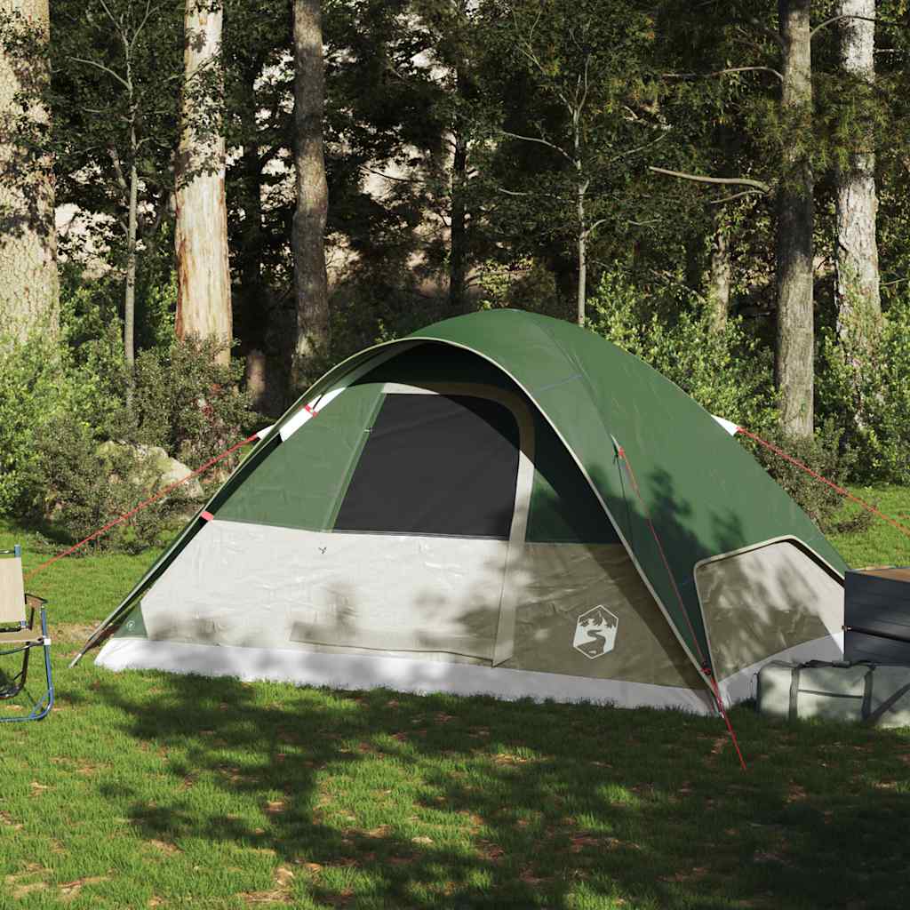 Tenda familiar em cúpula para 6 pessoas impermeável verde