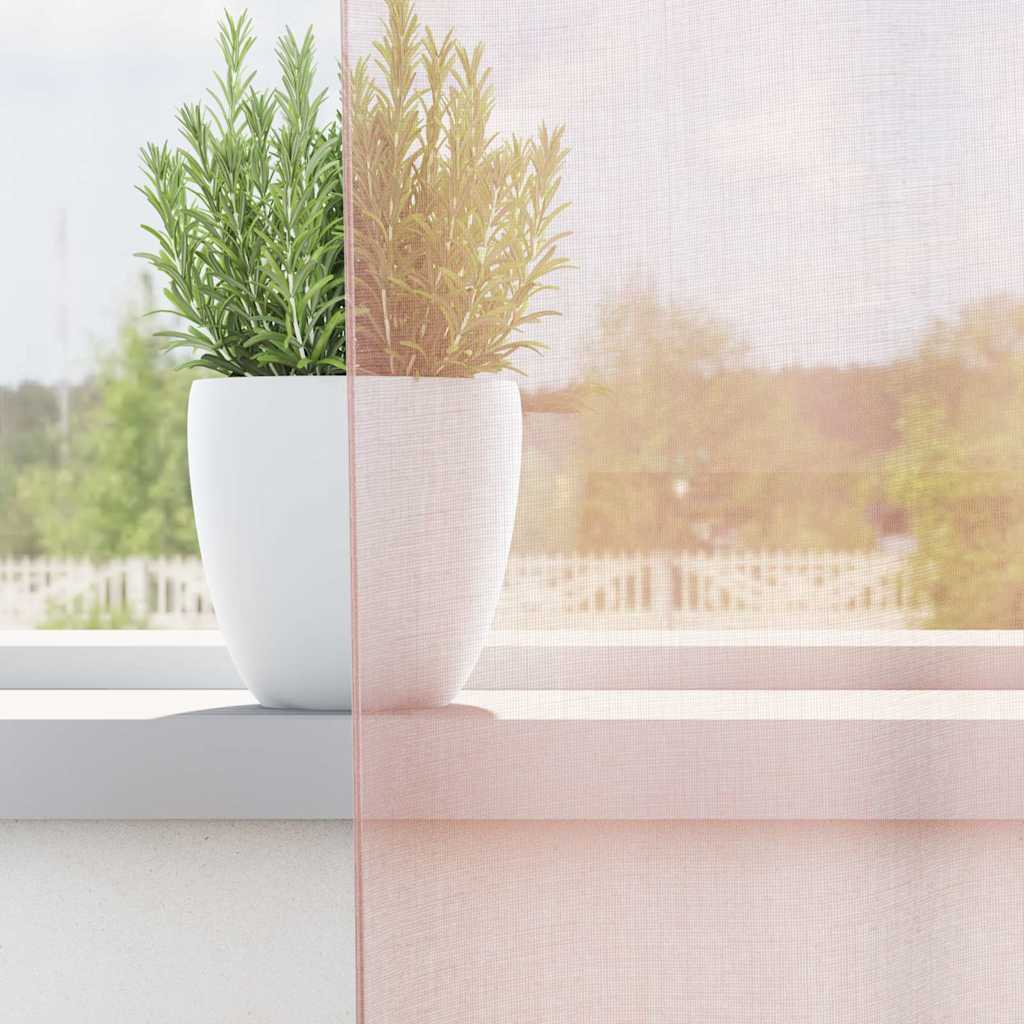 Cortinas de voile com laços 2 pcs rosa-claro 140x175 cm