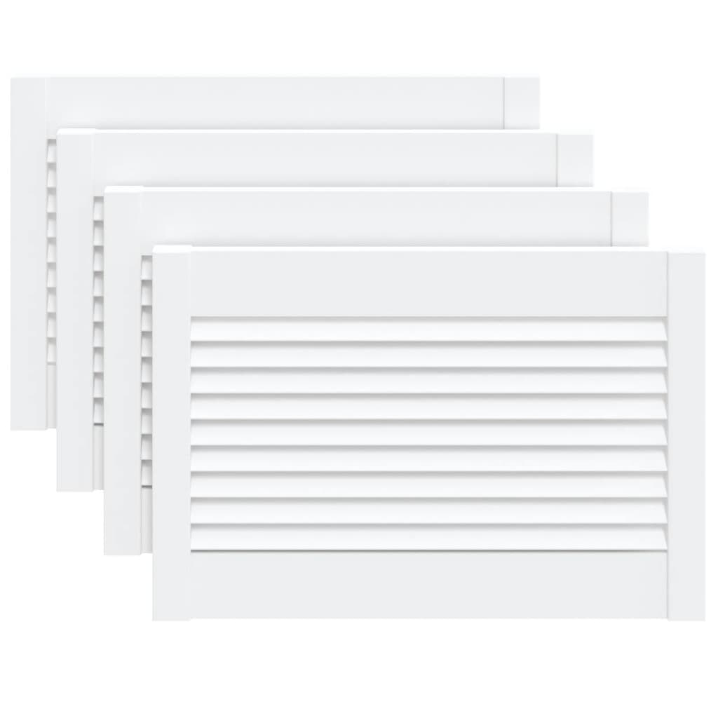 Portas de armário 4 pcs design de persiana pinho maciço branco