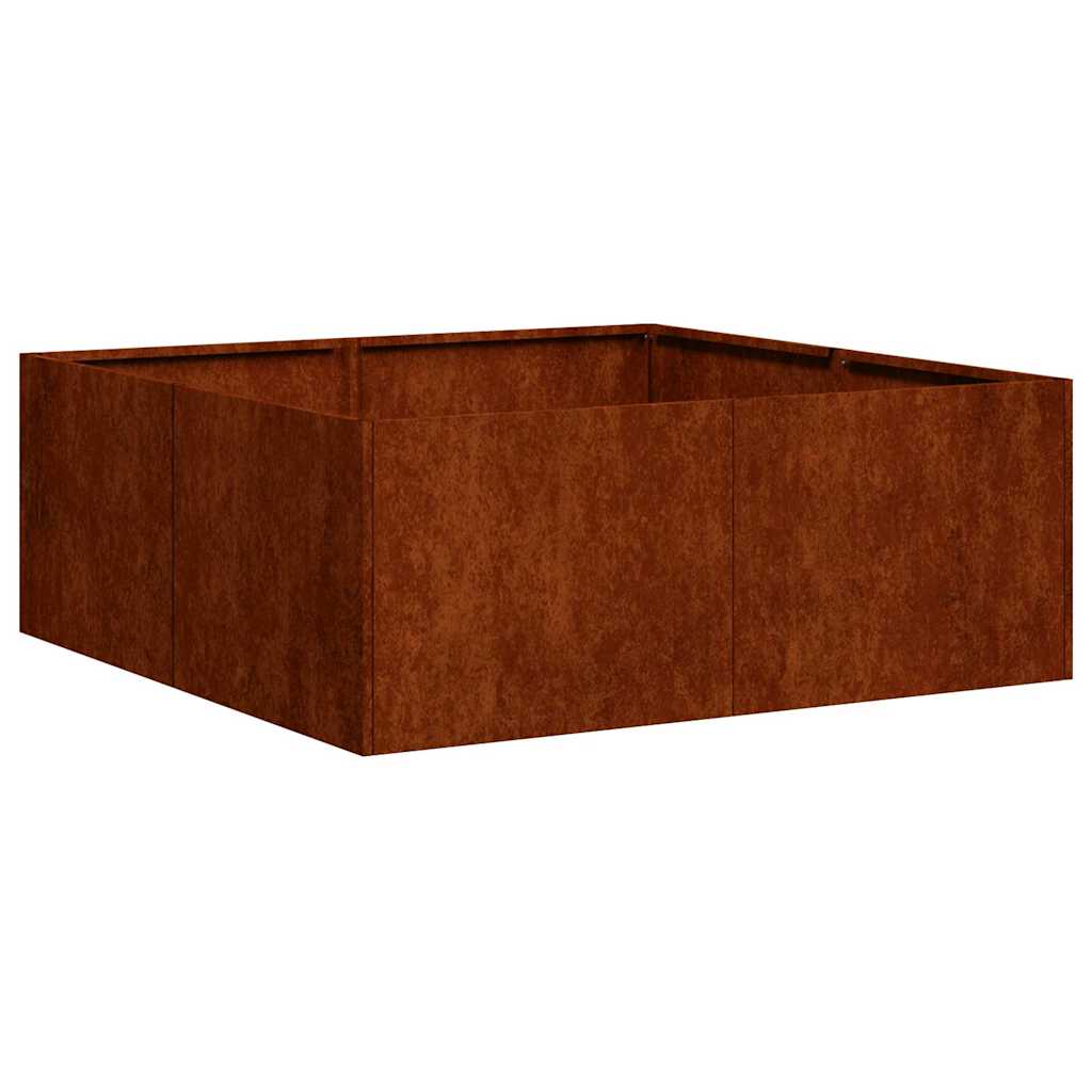 Floreira enferrujada 80x80x30 cm aço resistente