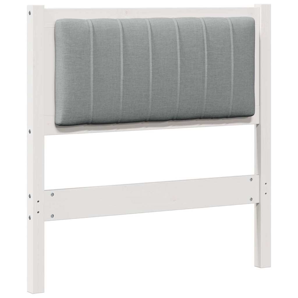 Cabeceira estofada branco 80 cm madeira de pinheiro sólida