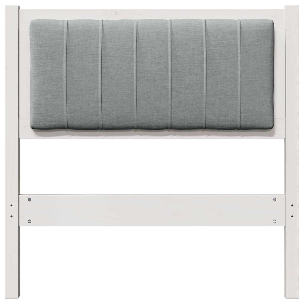 Cabeceira estofada branco 80 cm madeira de pinheiro sólida