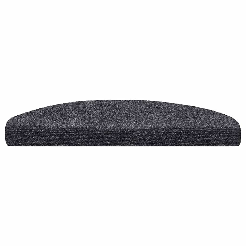 Tapetes de escada autoadesivos 30 peças 65x21x4 cm cinza escuro semicircular grande