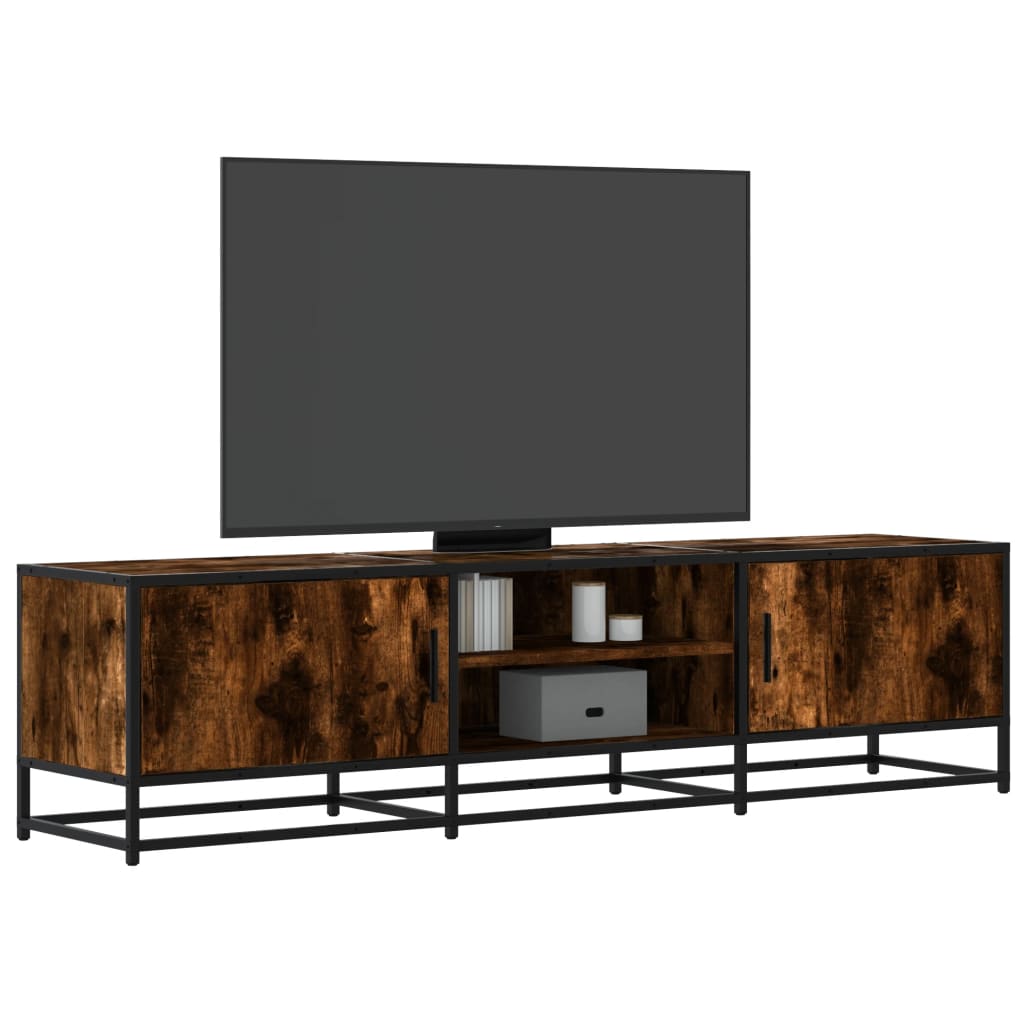 Móvel p/ TV 160x35x41cm derivados madeira/metal carvalho fumado