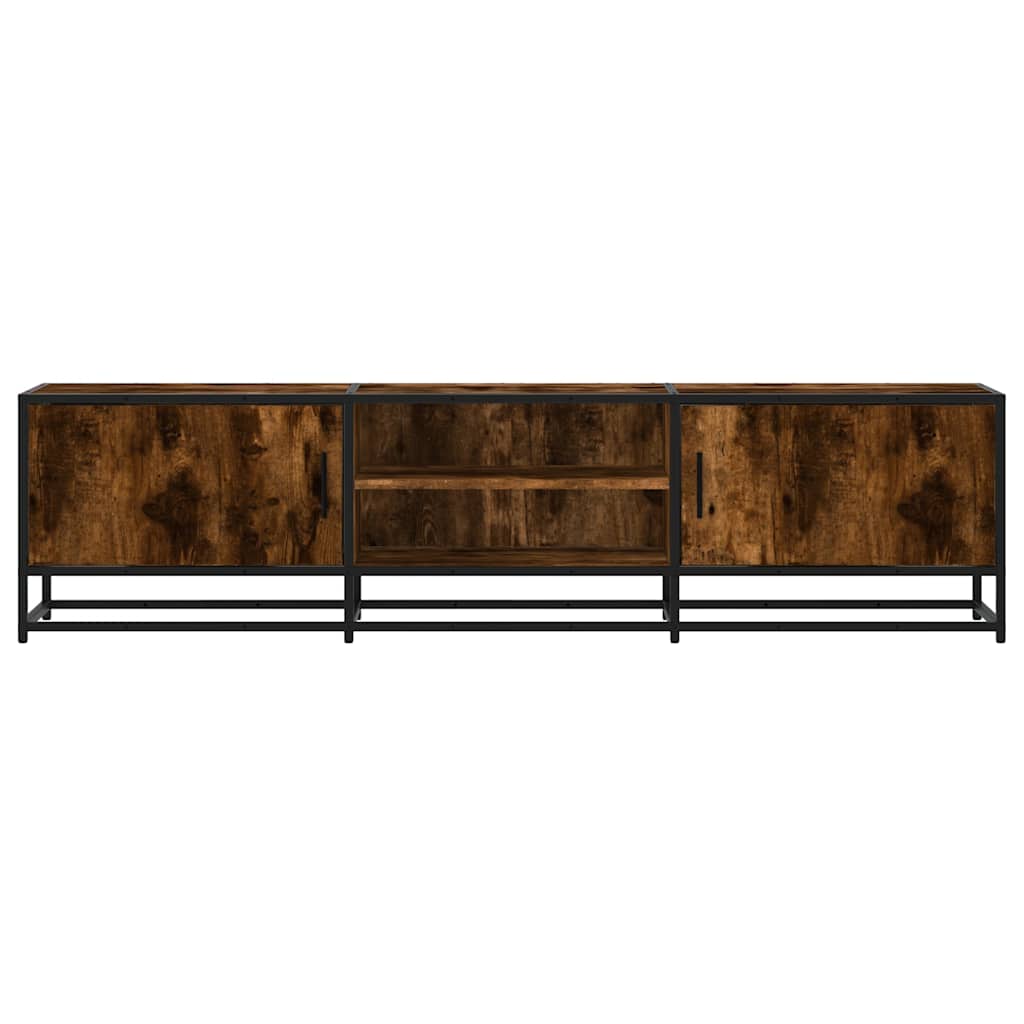 Móvel p/ TV 160x35x41cm derivados madeira/metal carvalho fumado