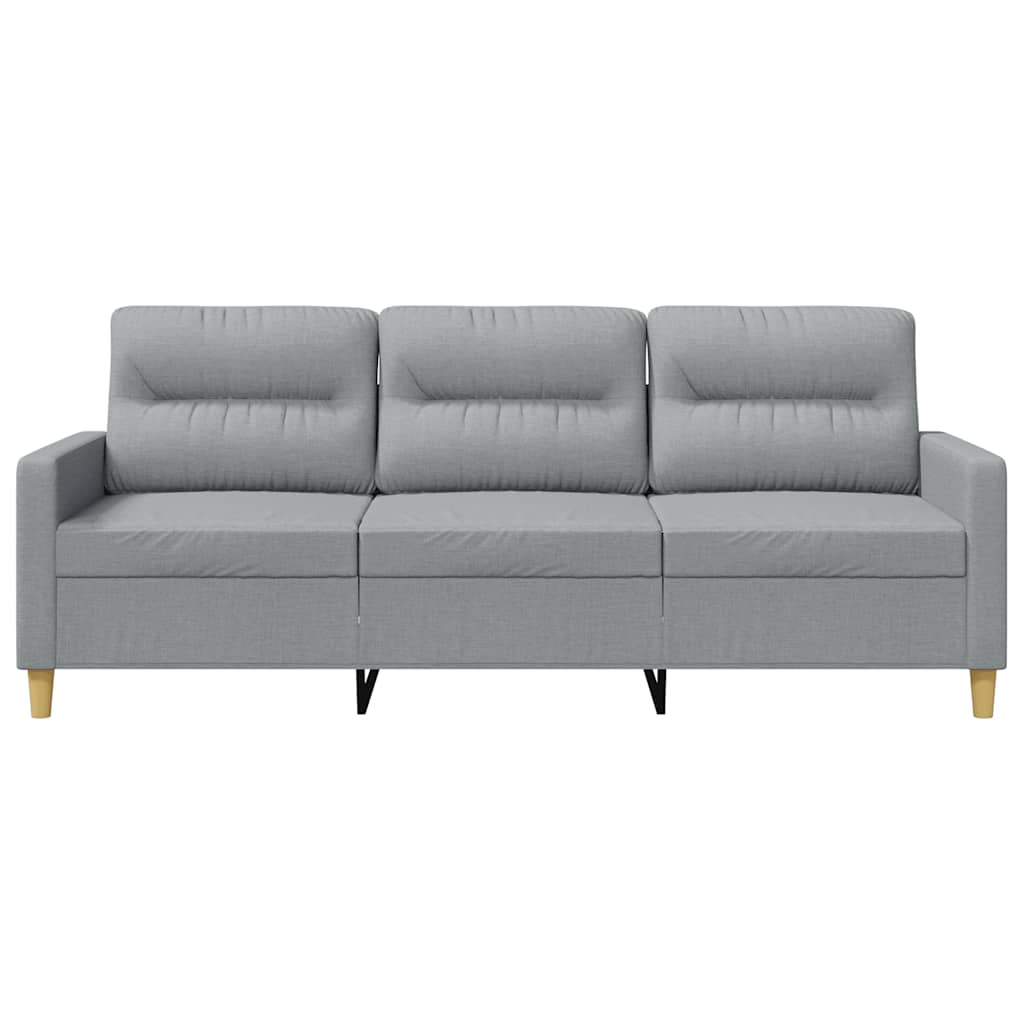 Sofá de 3 lugares 180 cm tecido cinza-claro