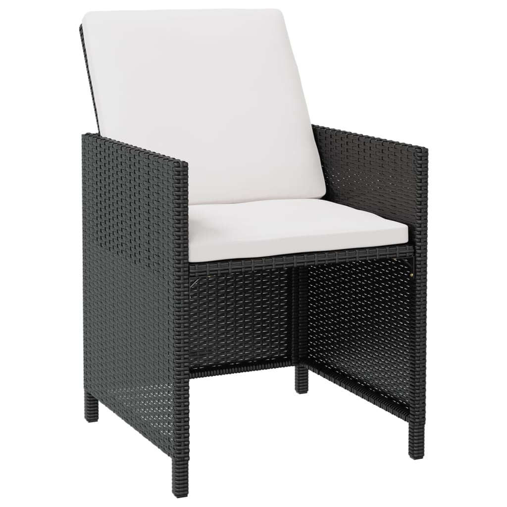 9 Pcs conjunto jantar p/ exterior vime e madeira acácia preto
