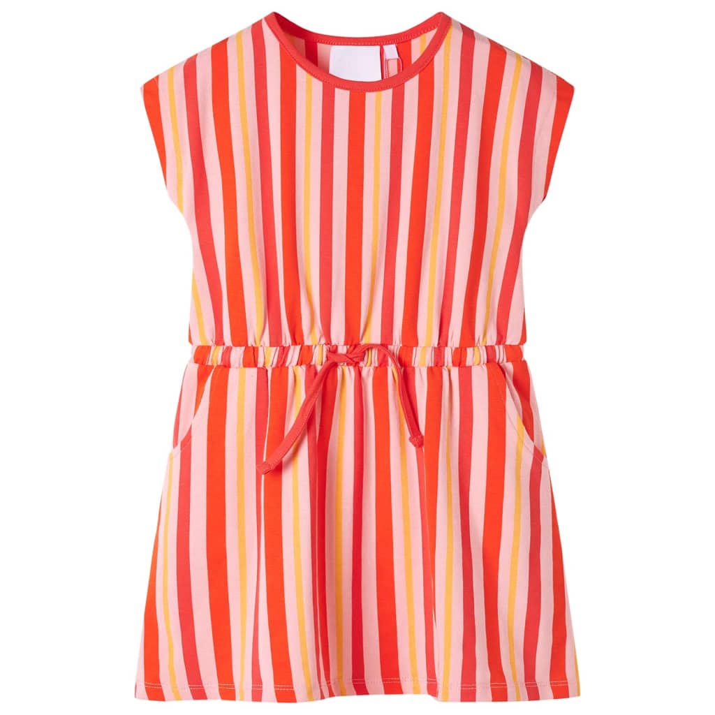 Vestido de criança com cordão rosa e vermelho 104