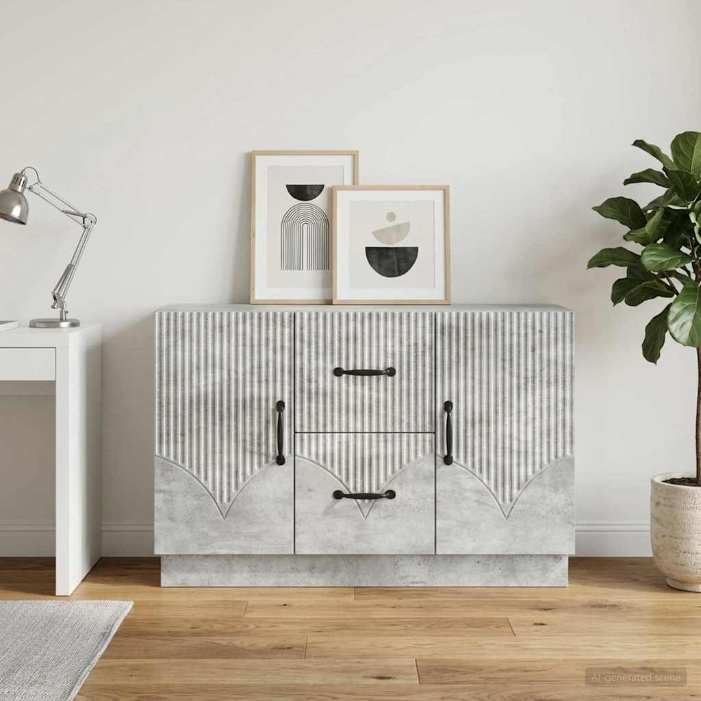 Buffet cinzento cimento 89 x 34,5 x 57 cm derivados de madeira