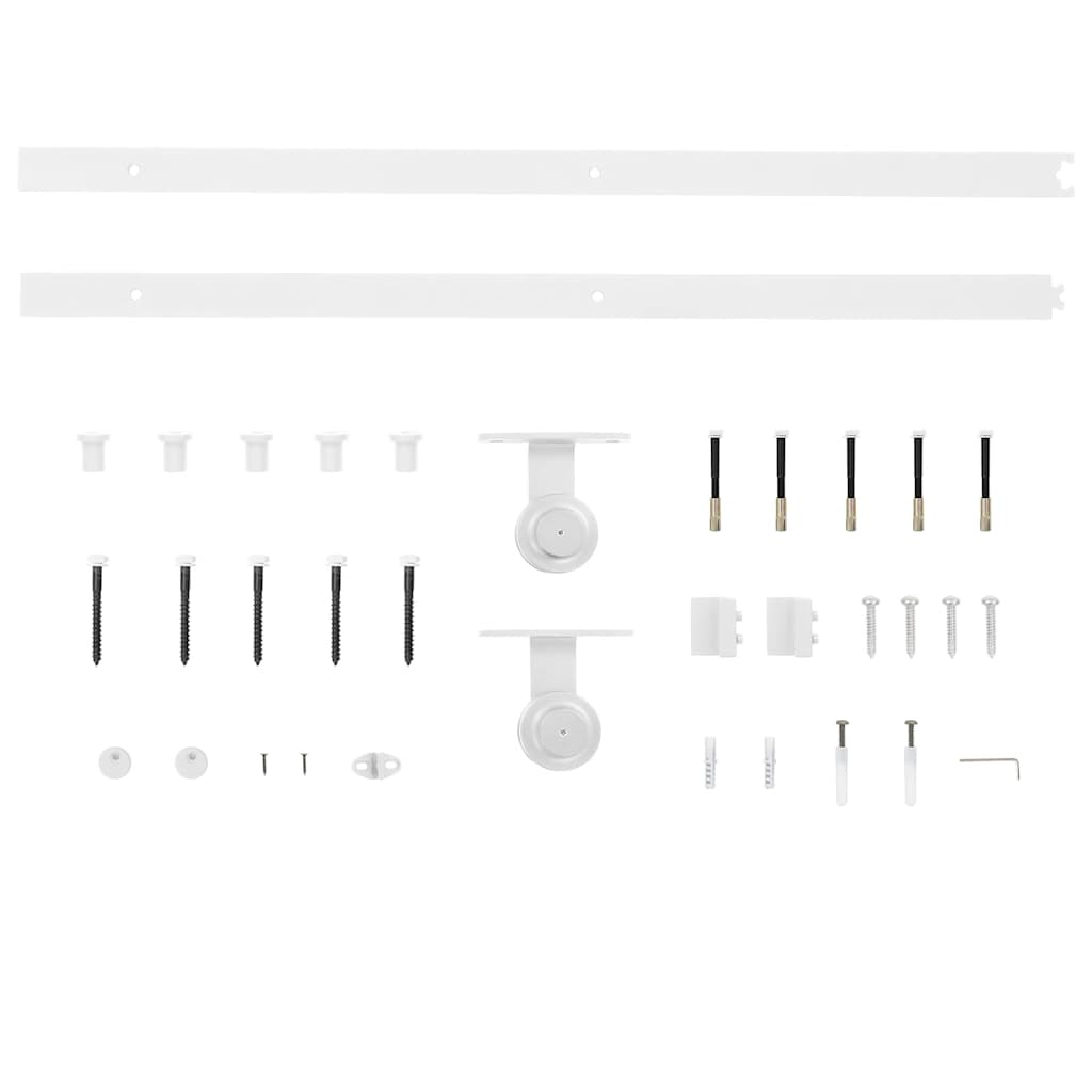 Kit de ferragens para porta deslizante 183 cm aço branco