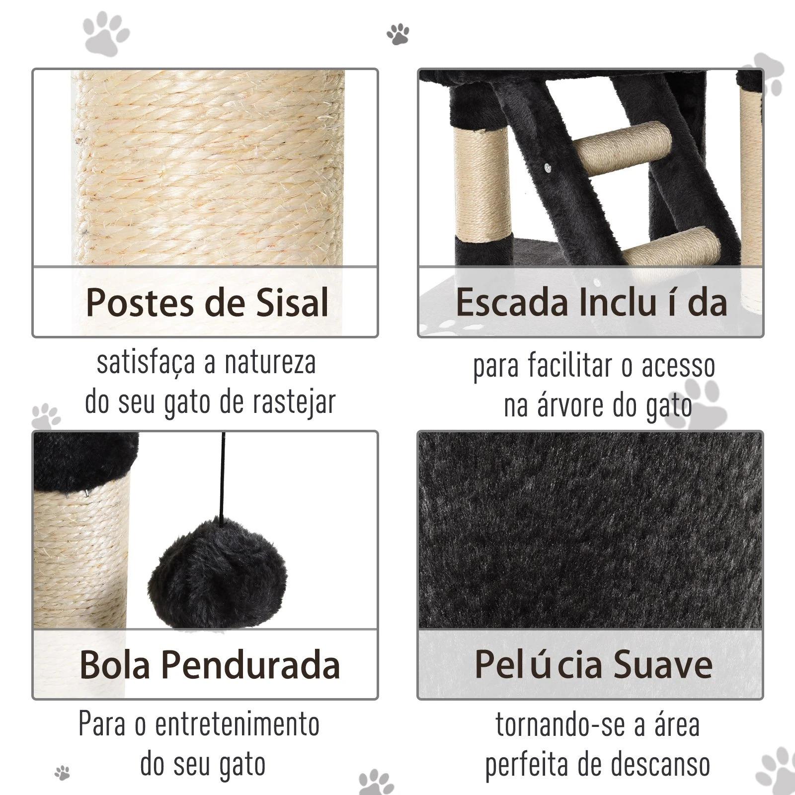 Árvore arranhador para gatos com altura ajustável plataformas múltiplas caverna cestas e escadas em sisal natural e pelúcia 60x45x240-260 cm cinza escuro